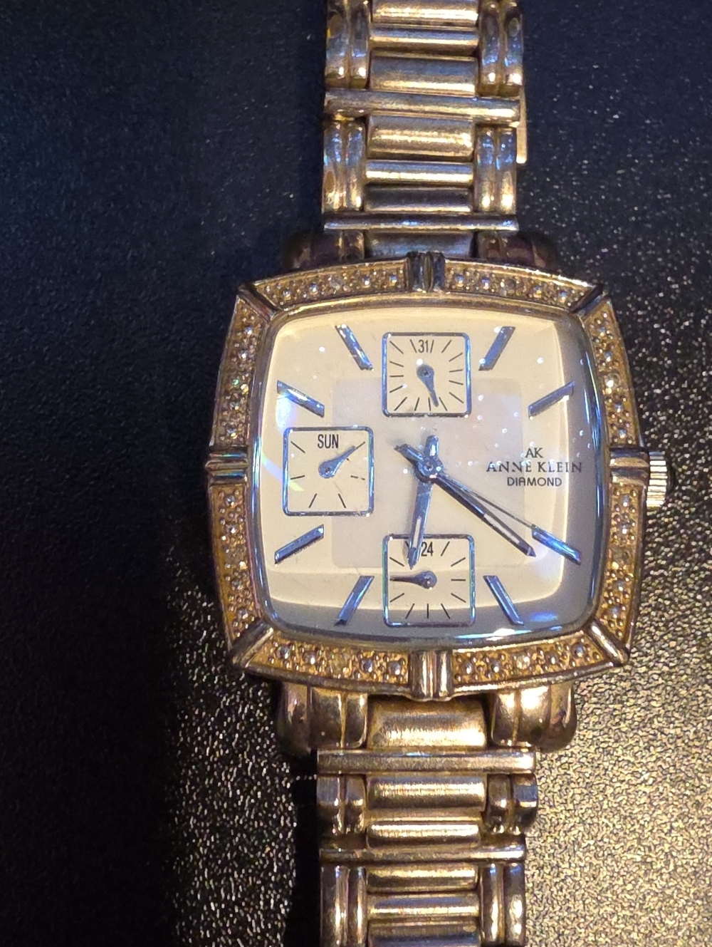 Anne Klein Vintage Diamond Accent Square Dial Women's Watch